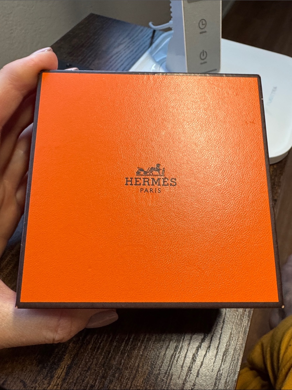 Hermes Orange Box with Brown Trim